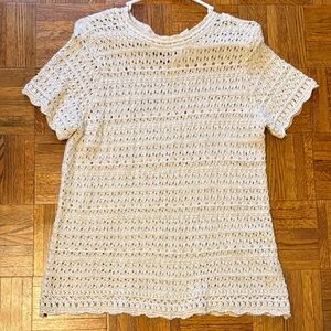 fat face Cream Crochet Women's Top
